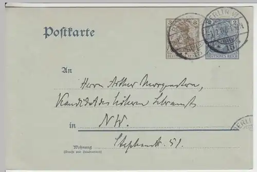 (18321) Ganzsache DR Berlin 1907