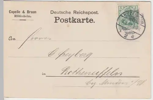 (18310) Postkarte DR 1902 v. Capelle & Braun Hildesheim
