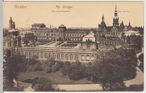 (18338) AK Dresden, Zwinger, Gemäldegalerie, Schloss 1916