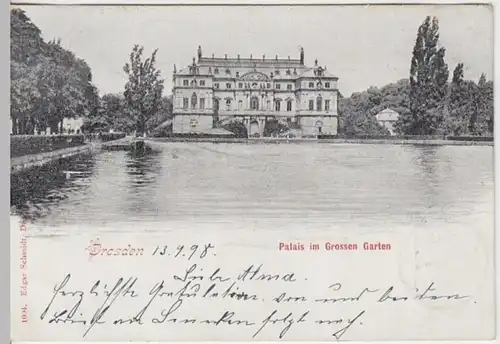 (18291) AK Dresden, Palais im Großen Garten 1898