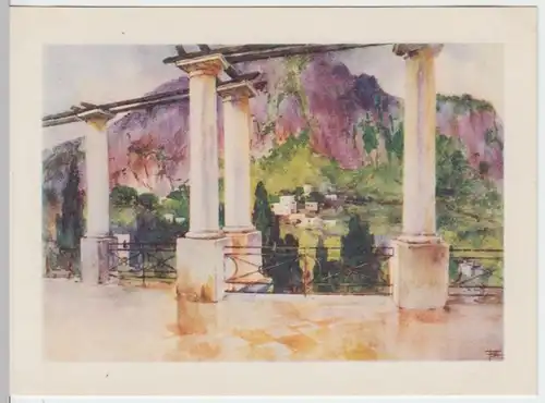 (18261) Künstler AK M.Danesi Capri, Terrasse der Standseilbahn 1938