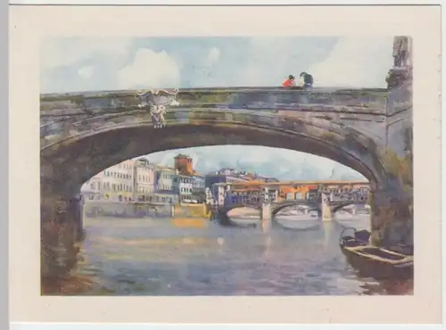 (18180) Künstler AK M. Danesi, Florenz, Ponte Vecchio, S. Trinita 1938
