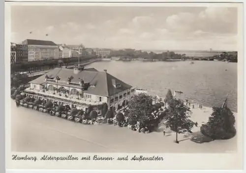 (18144) Foto AK Hamburg, Alsterpavillon, Binnen- u. Außenalster 1938