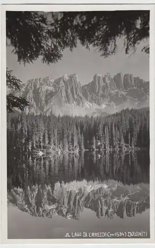 (18081) Foto AK Karersee (Südtirol), Dolomiten 1937