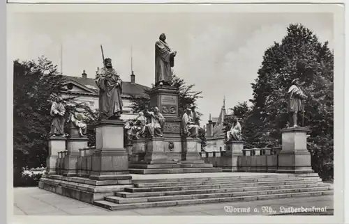 (18037) Foto AK Worms, Rhein, Lutherdenkmal 1936