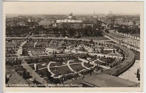 (17995) Foto AK Berlin, Blick vom Funkturm auf Sommerblumenschau 1935