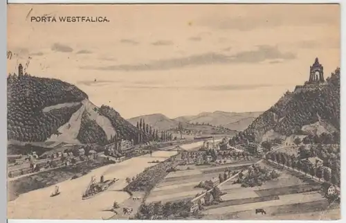 (17869) AK Porta Westfalica, Ortsansicht 1920