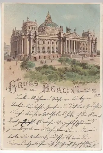 (17831) AK Gruß aus Berlin, Reichstag 1897