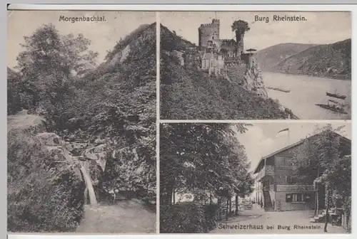 (17760) AK Trechtingshausen, Burg Rheinstein, Schweizerhaus, vor 1945