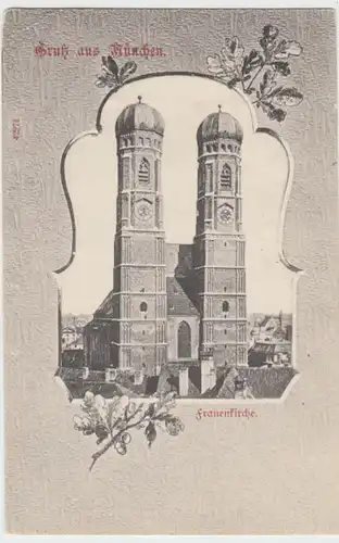 (17749) AK Gruss aus München, Frauenkirche, bis ca 1905