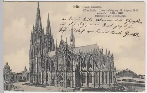 (17681) AK Köln, Dom 1909
