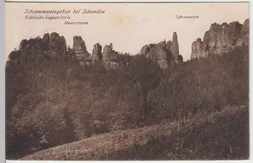 (17674) AK Sächs. Schweiz, Schrammsteine bei Schandau 1923