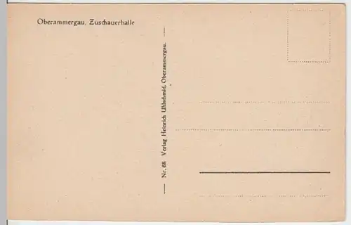 (17588) AK Oberammergau, Passionstheater, Zuschauerraum, vor 1945