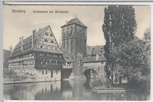 (17580) AK Nürnberg, Henkerturm mit Weinstadel, vor 1945