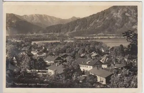 (17576) Foto AK Tegernsee (Stadt) mit Blauberge, gel. 1941