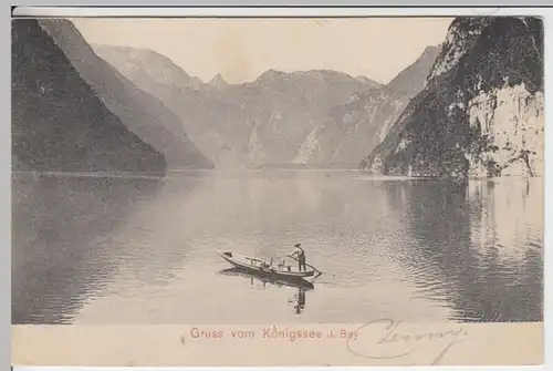 (17562) AK Schönau am Königssee, Gruß vom Königssee, gel. 1907