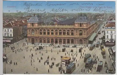 (17497) AK Brüssel, Bruxelles, Nordbahnhof, Feldpost 1916