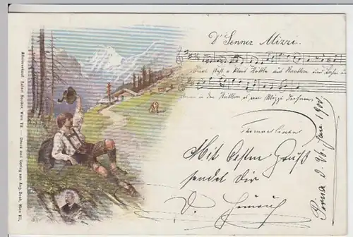 (17496) AK Liedkarte D'Senner Mizzi, gel. 1900