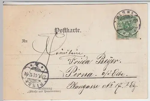 (17496) AK Liedkarte D'Senner Mizzi, gel. 1900