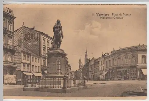 (17445) AK Verviers (Lüttich) Place du Martyr, Monument Chapuis, vor 1945