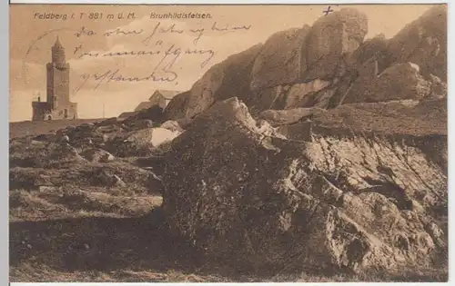 (17417) AK Gr. Feldberg (Taunus), Brunhildisfelsen, gel. 1909
