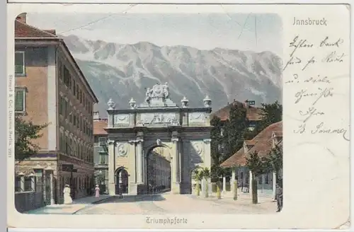 (17411) AK Innsbruck (Tirol), Triumphforte, gel. 1901