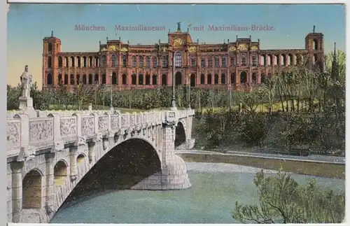 (17408) AK München, Maximilianeum, Maximiliansbrücke, vor 1945