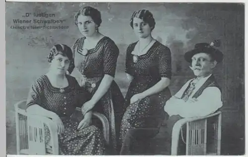 (17405) AK Geschwister Schneider "D'lustigen Wiener Schwalben", gel. vor 1945