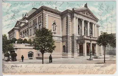 (17390) AK Halle, Stadttheater, gel. 1905