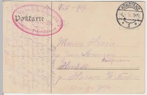 (17375) AK Litzelstetten, Insel Mainau (Bodensee), Schloss, Feldpost 1915