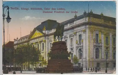 (17369) AK Berlin, Unter den Linden, Bibliothek, Feldpost 1917