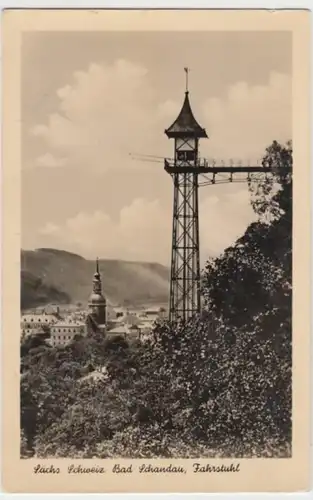 (17365) Foto AK Bad Schandau (Sächs. Schweiz), Fahrstuhl 1956