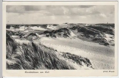 (17312) AK Wanderdünen am Watt, Verlag Sylt 1956