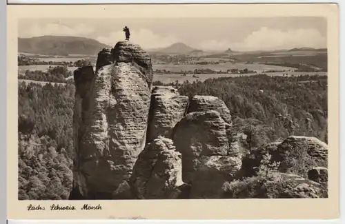 (17275) Foto AK Sächs. Schweiz b. Rathen, Mönch 1956
