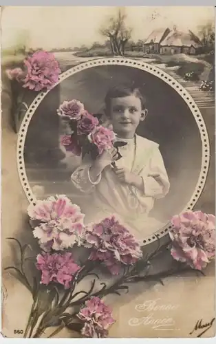 (17184) Foto AK Neujahr, Bonne Annee, Glückwunsch, Junge um 1910