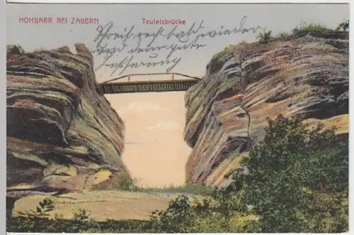 (17177) AK Hohbarr b. Zabern (Elsaß), Teufelsbrücke, Feldpost 1915