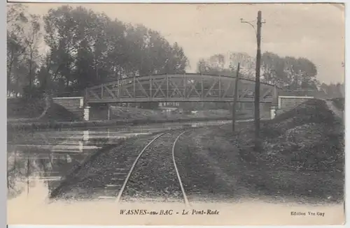 (17167) AK Wasnes-au-Bac (Nord, Frankreich), Le Pont-Rade, Feldpost 1918