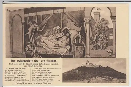 (17151) AK Veste Wachsenburg, Der zweibeweibte Graf (Motiv Schneider), vor 1945