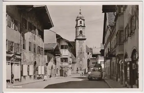 (17098) Foto AK Mittenwald, Blick zur Kirche 1954