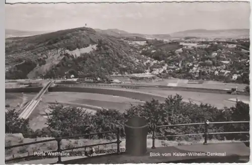 (17065) Foto AK Porta Westfalica, Blick vom Kaiser Wilhelm Denkmal 1956
