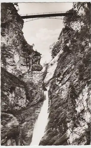 (17050) Foto AK Hohenschwangau, Marienbrücke, Pöllat-Wasserfall 1963