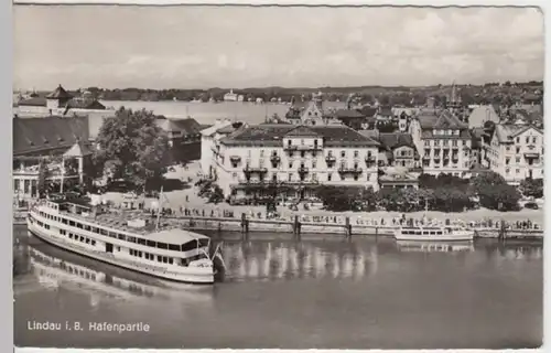 (16963) Foto AK Lindau (Bodensee), Hafen 1956