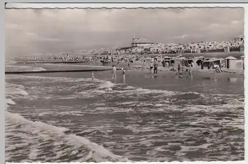 (16962) Foto AK Nordseebad Norderney, Strand 1959