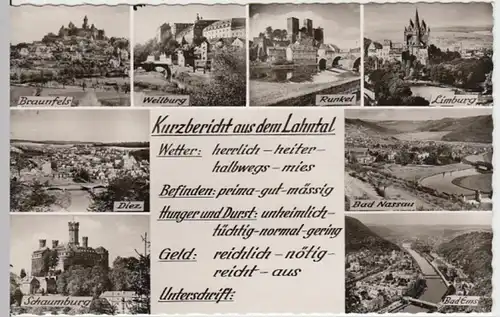 (16895) Foto AK Lahntal, Mehrbild 1960er