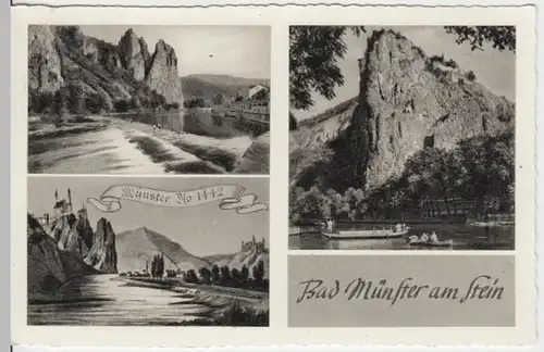 (16885) AK Bad Münster a.Stein, Ebernburg, Burg Reingarfenstein 1957