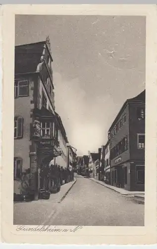 (16869) AK Gundelsheim, Schlossstr. mit Apotheke 1937