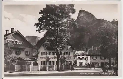 (16867) Foto AK Oberammergau, Dorfplatz, Kofel 1938