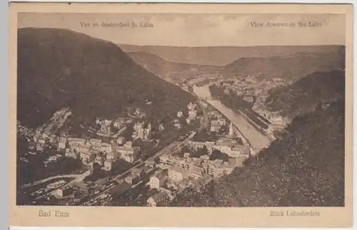 (16865) AK Bad Ems, Blick Lahnabwärts 1921