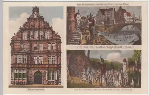 (16787) AK Hameln, Rattenfängerhaus, gel. 1932