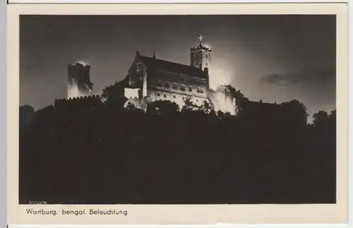 (16781) Foto AK Eisenach, Th., Wartburg bei Nacht 1956